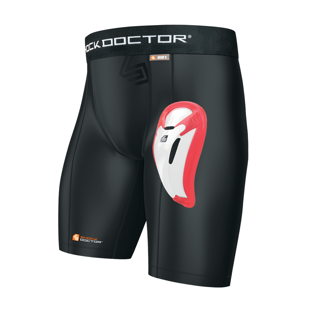 COMPRESSION SHORT WITH BIO FLEX CUP BOYS BLACK FRONT SIDE