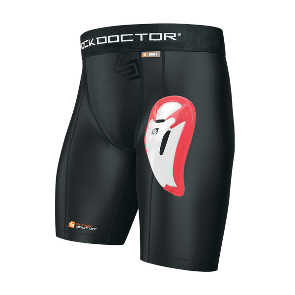 COMPRESSION SHORT WITH BIO FLEX CUP BOYS BLACK FRONT SIDE