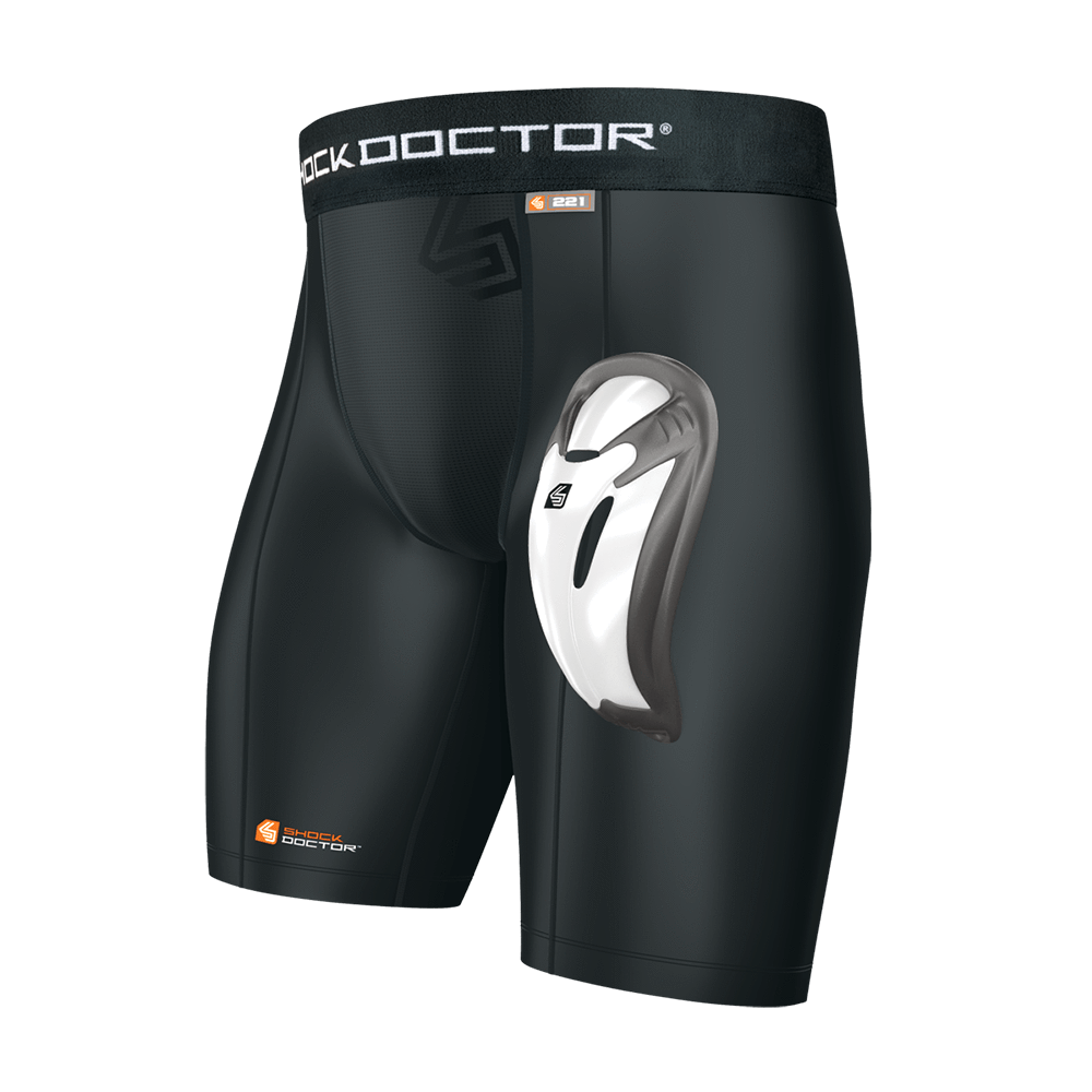COMPRESSION SHORT WITH BIO FLEX CUP BOYS BLACK LEFT SIDE