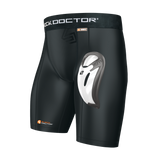 COMPRESSION SHORT WITH BIO FLEX CUP BOYS BLACK LEFT SIDE