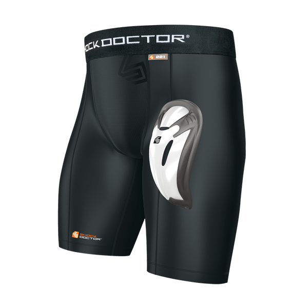 COMPRESSION SHORT WITH BIO FLEX CUP BOYS BLACK LEFT SIDE