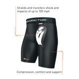 COMPRESSION SHORT WITH BIO FLEX CUP BOYS BLACK RIGHT SIDE