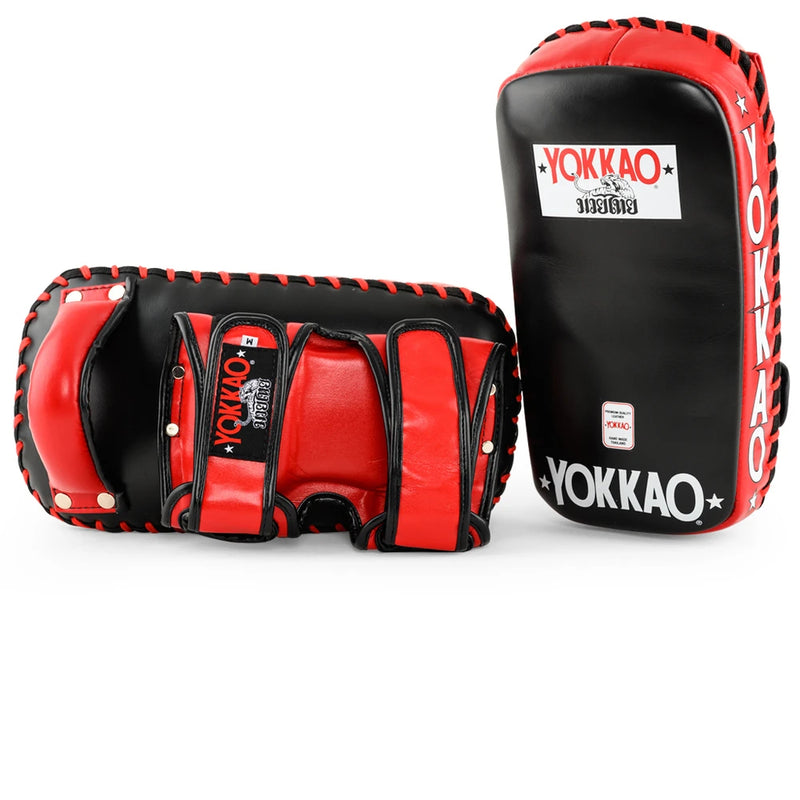 CURVED KICKING PADS RED BLACK RIGHT SIDE