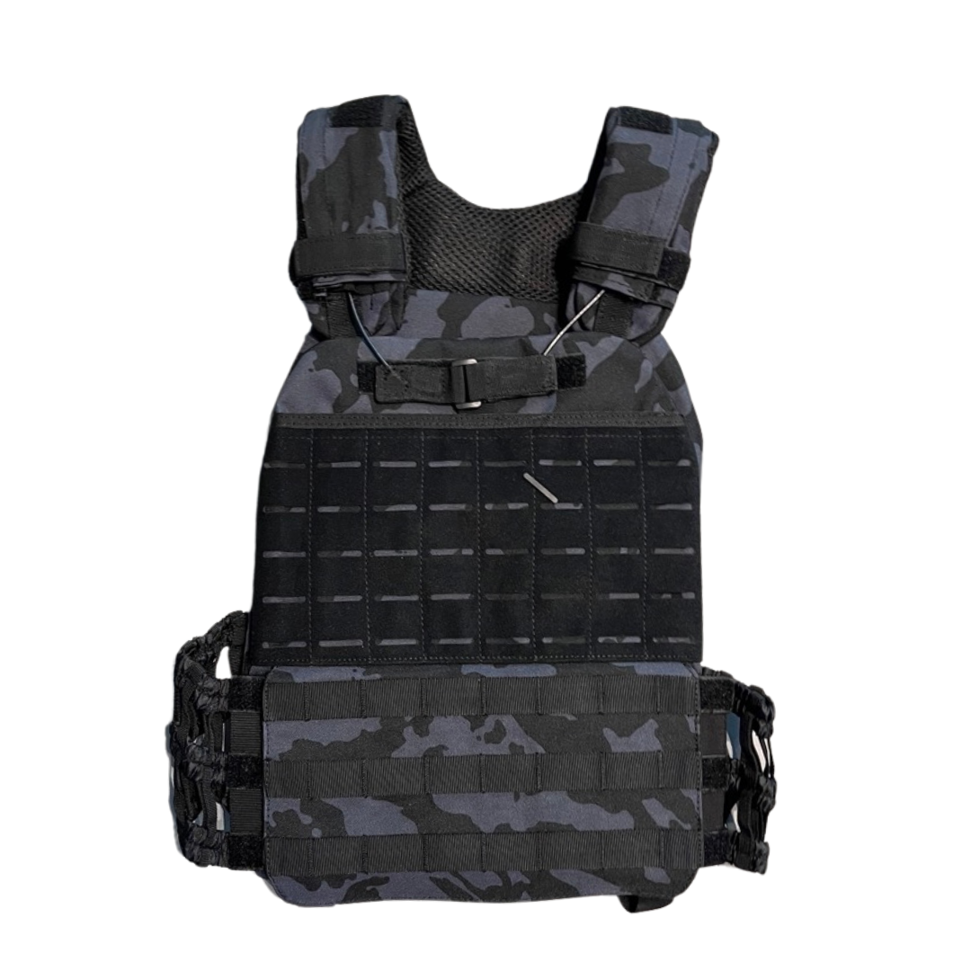 FERUS TACTICAL WEIGHTED VEST PHYNTONS BLACK BACK SIDE