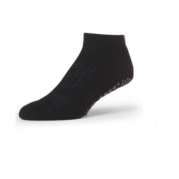GRIP LOW RISE SOCKS BLACK FRONT SIDE