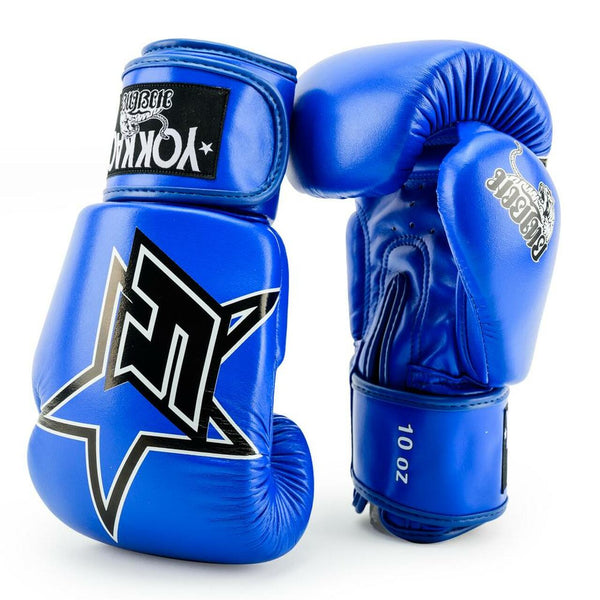 INSTITUTION KIDS GLOVES BLUE FRONT SIDE