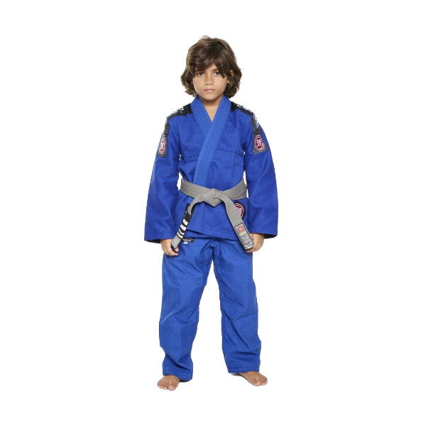 KIDS ULTRALIGHT KIMONO BLUE FRONT SIDE