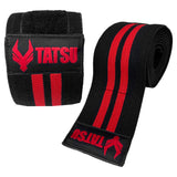 KNEE WRAPS BLACK RED FRONT SIDE