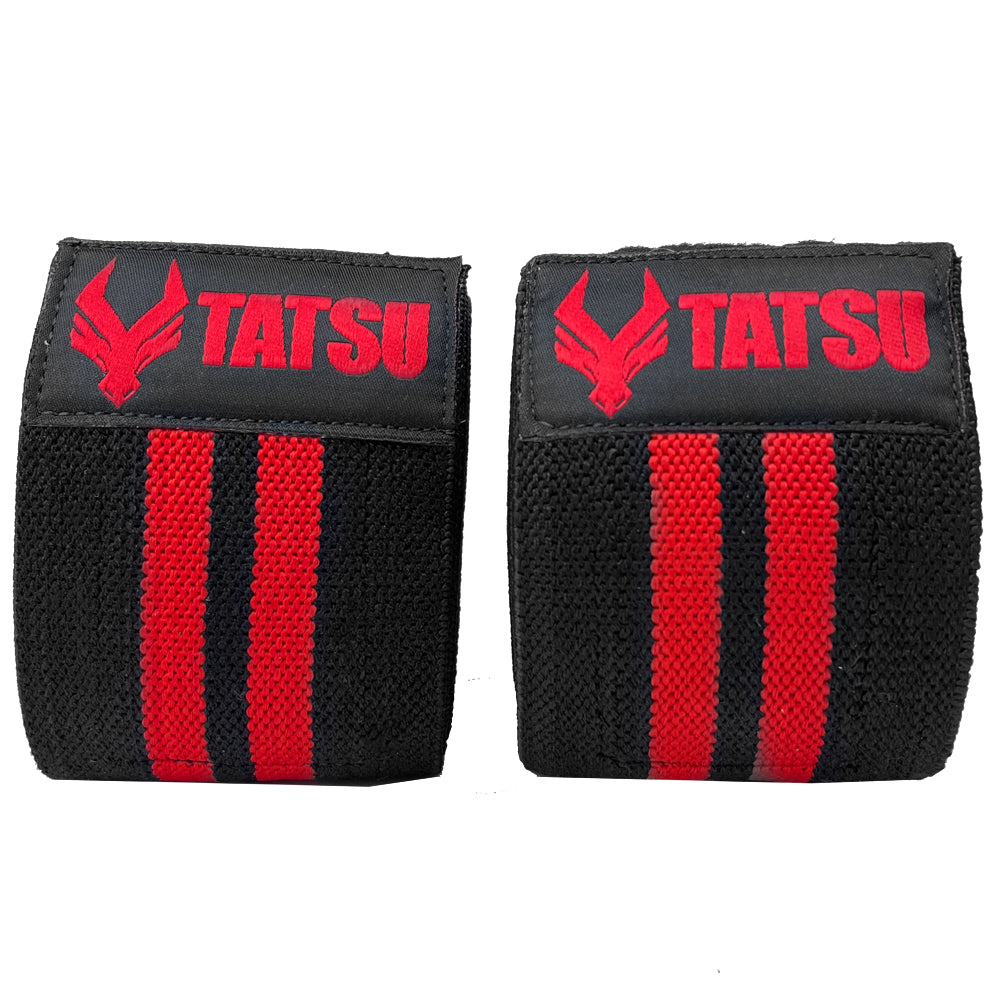 KNEE WRAPS BLACK RED LEFT SIDE
