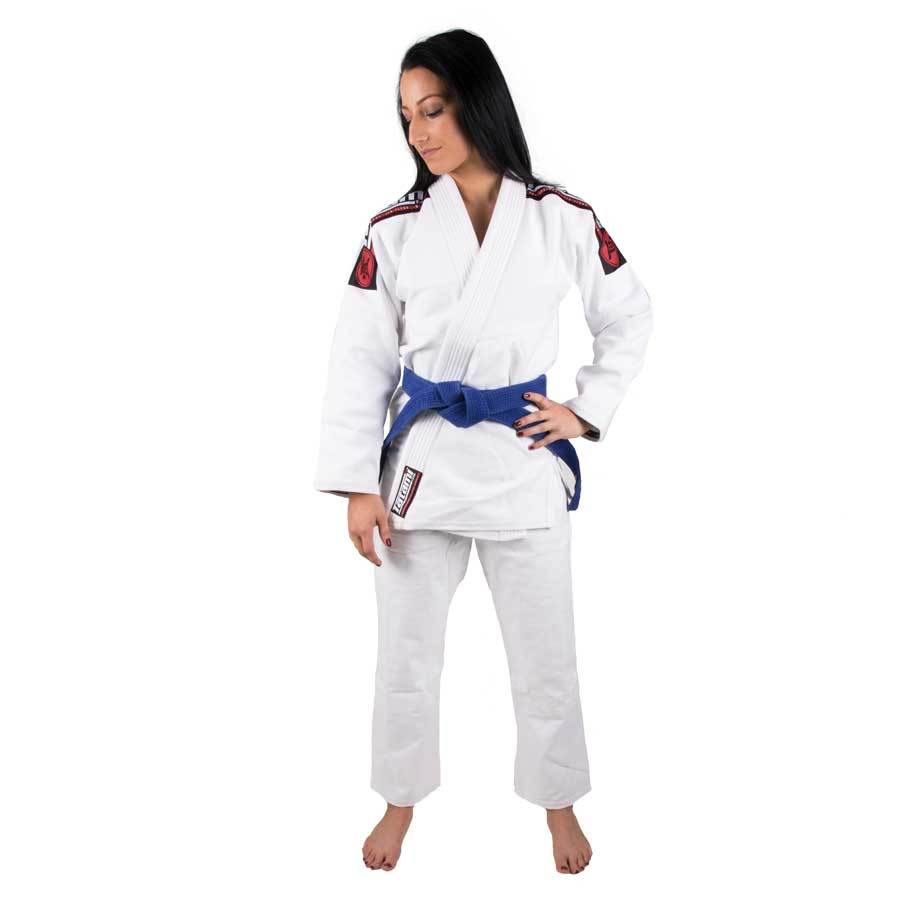 LADIES NOVA MK4 BJJ GI WHITE LEFT SIDE