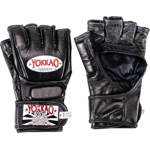 MMA GLOVES NO THUMB BLACK FRONT SIDE