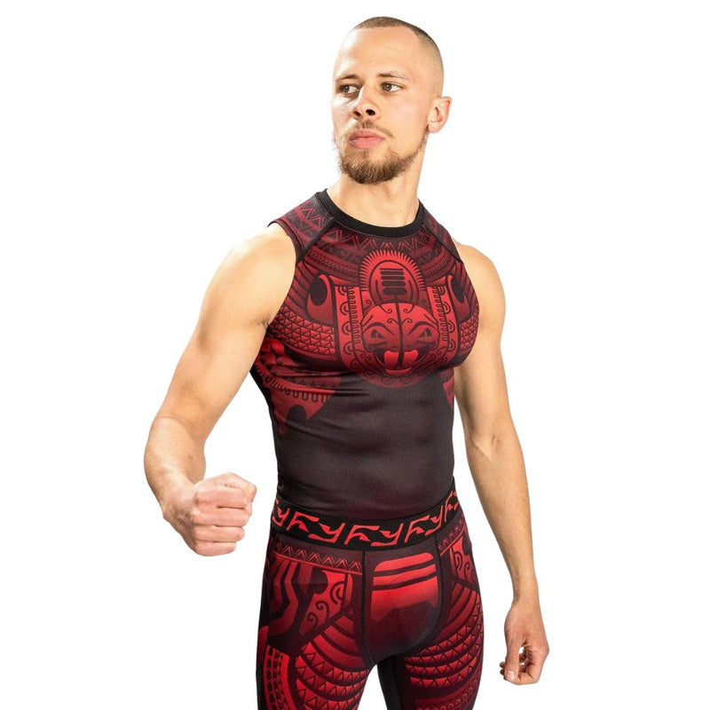 NAKAHI RASHGUARD SLEEVELSS BLACK-RED FRONT SIDE