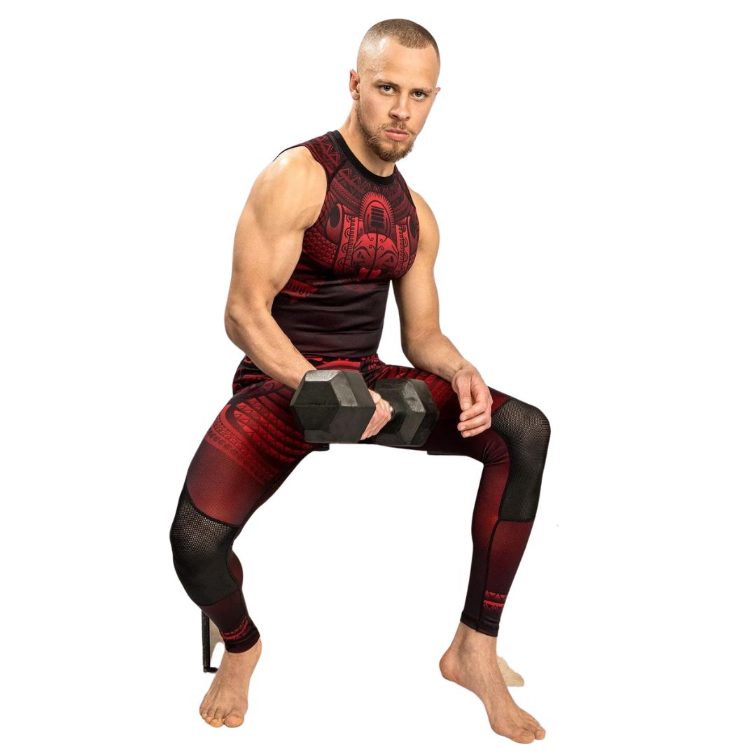 NAKAHI RASHGUARD SLEEVELSS BLACK-RED RIGHT SIDE