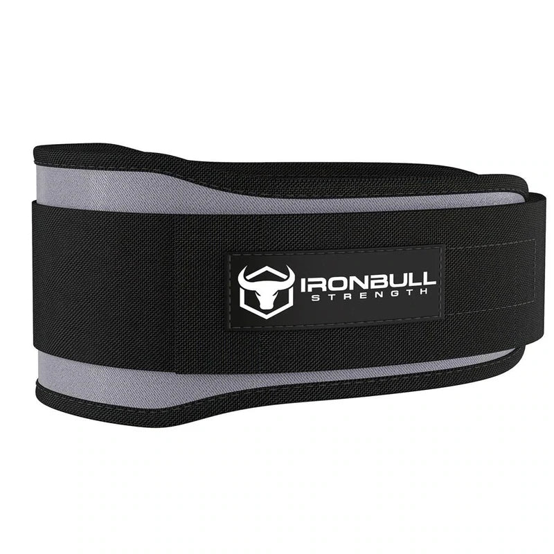 NYLON WEIGHTLIFTING BELT GRAY FRONT SIDE