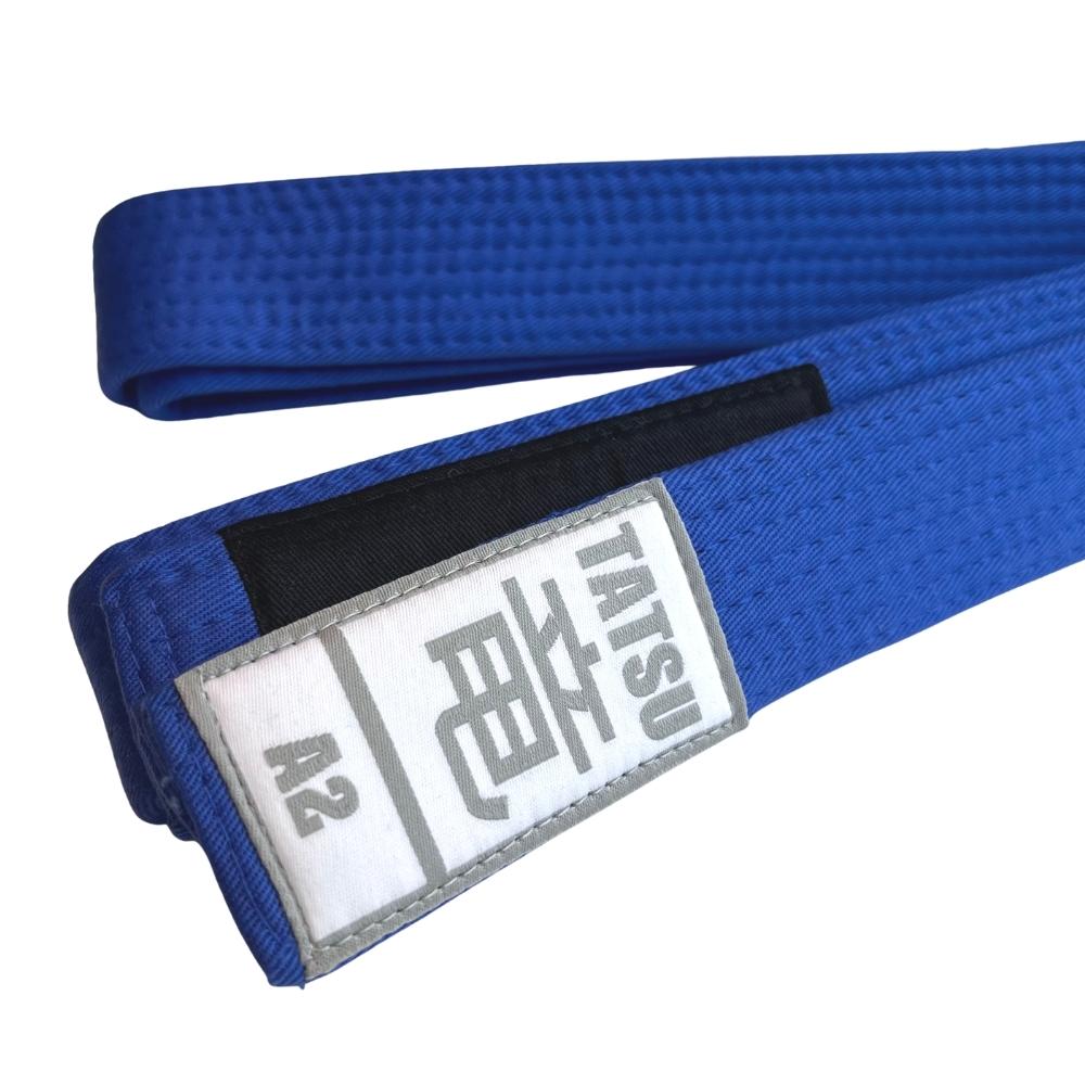 TATSU BJJ BELT ADULT ACADEMY BLUE LEFT SIDE