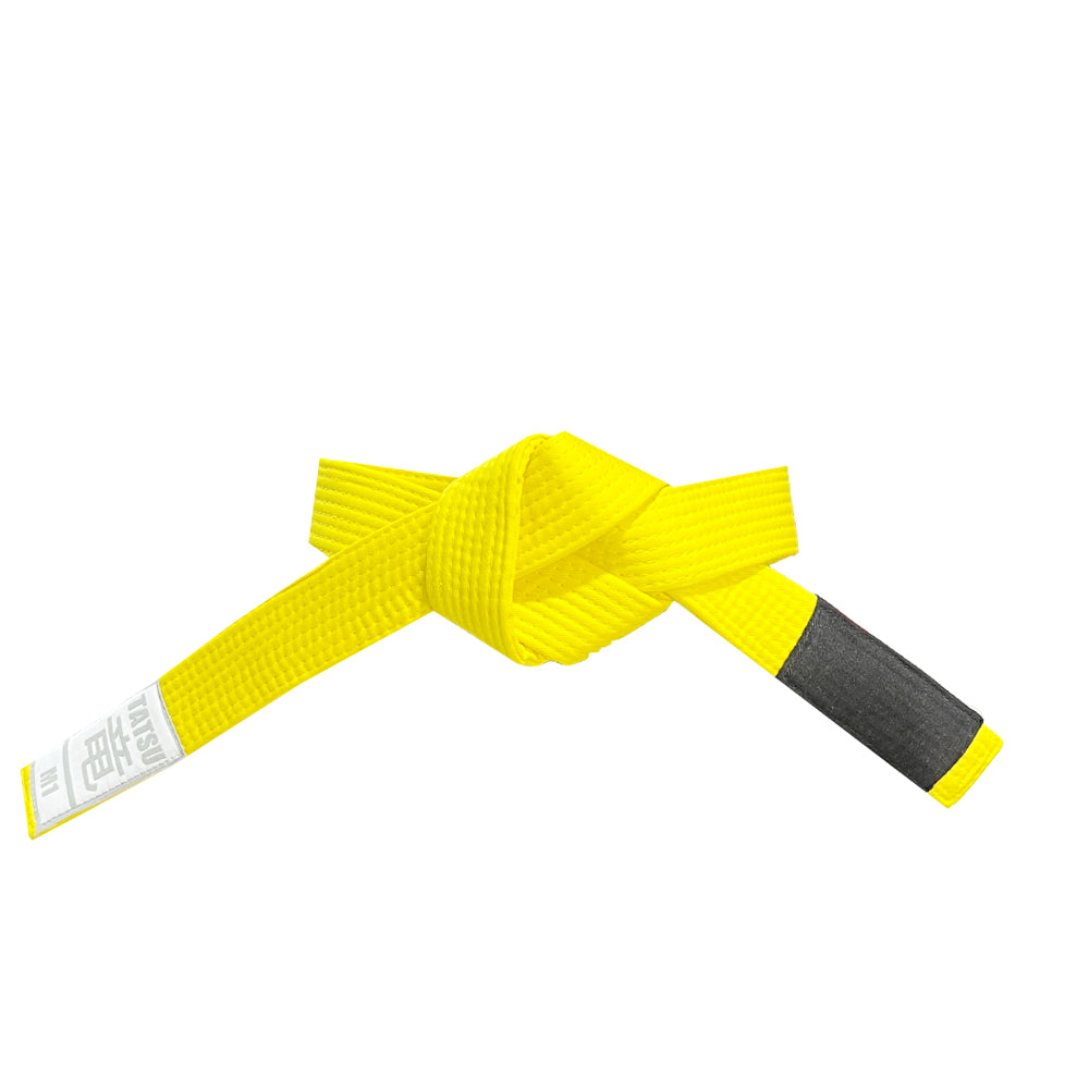 TATSU BJJ BELT KIDS ACADEMY YELLOW FRONT SIDE