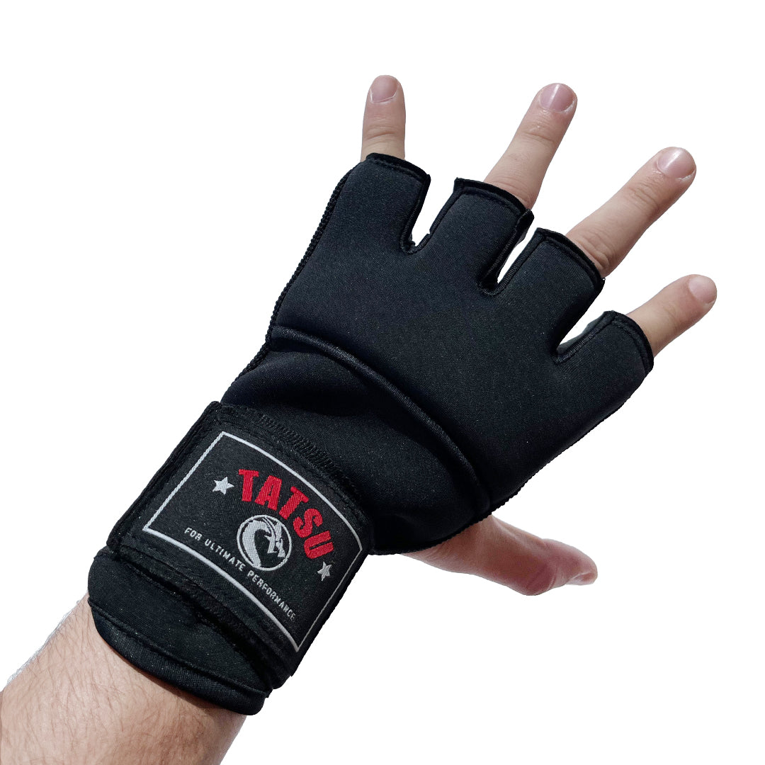 TATSU GEL HAND WRAPS BLACK FRONT SIDE