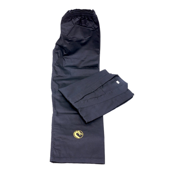 TATSU KARATE UNIFORM BLACK GOLD DRAGON FRONT SIDE