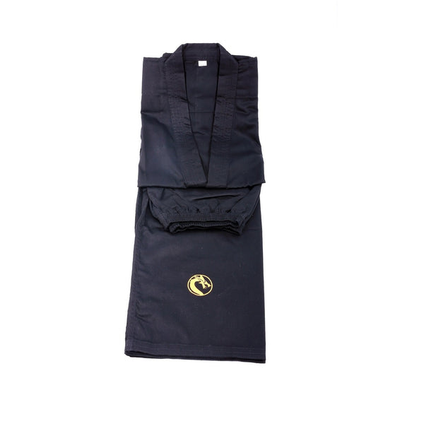 TATSU KARATE UNIFORM BLACK GOLD DRAGON LEFT SIDE