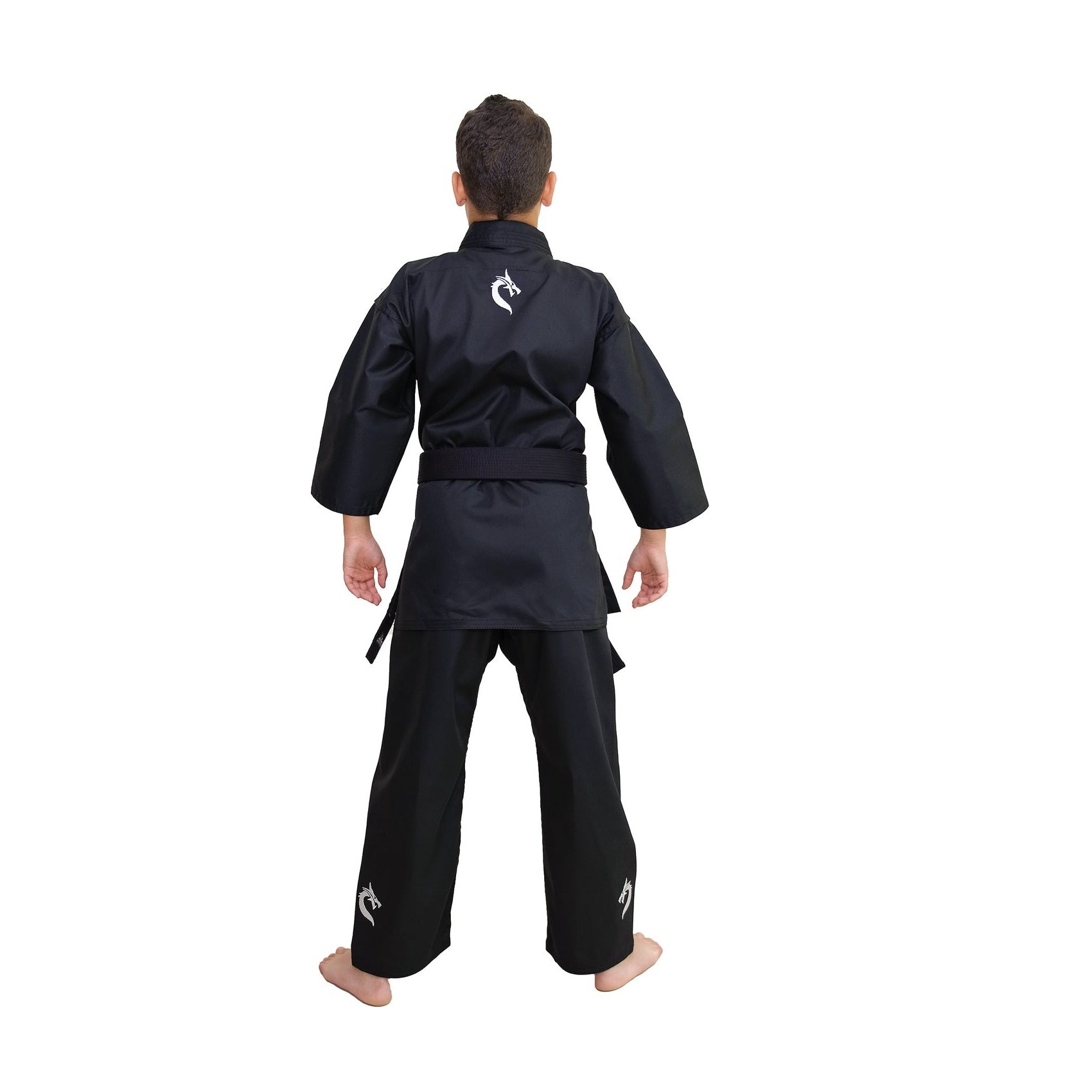 TATSU KARATE UNIFORM WHITE DRAGON BACK SIDE