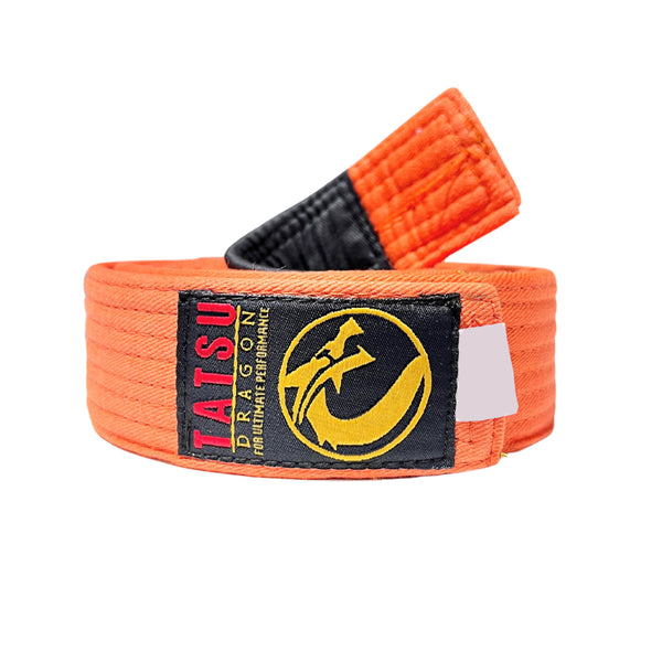 TATSU KIDS BJJ BELT ORANGE FRONT SIDE
