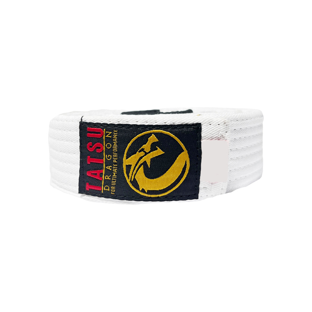 TATSU KIDS BJJ BELT WHITE FRONT SIDE