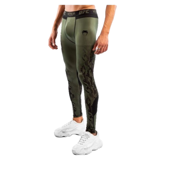 UFC AUTHENTIC FIGHT WEEK MEN'S PERFORMANCE TIGHT KHAKI LEFT SIDE