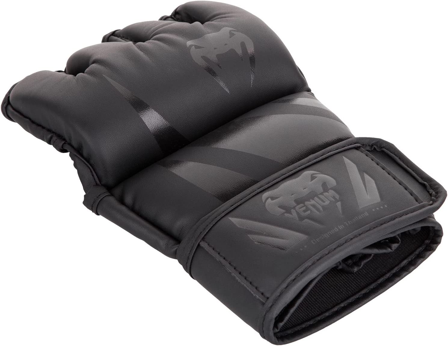VENUM CHALLENGER MMA GLOVES WITHOUT THUMB BLACK TOP SIDE