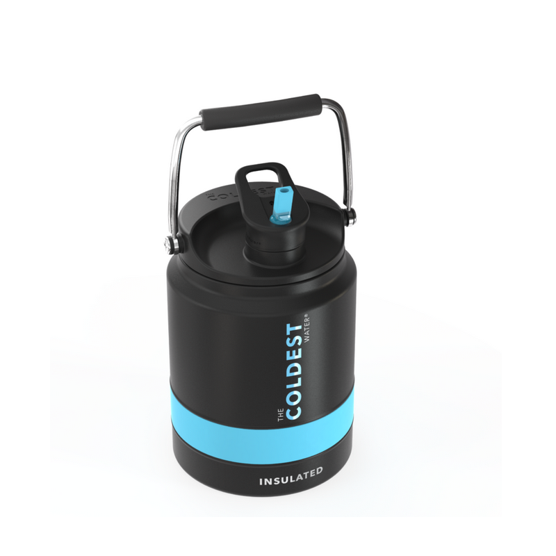 WATER BOTTLE HALF GALLON MATTE BLACK RIGHT SIDE