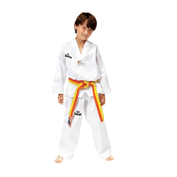WT BASIC DOBOK EMBROIDERY WHITE FRONT SIDE