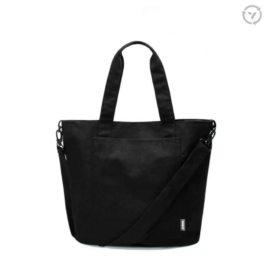 ZOEY TOTE BAG ORGANIC OBSIDIAN FRONT SIDE