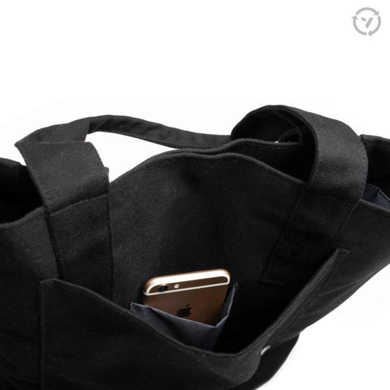 ZOEY TOTE BAG ORGANIC OBSIDIAN LEFT SIDE