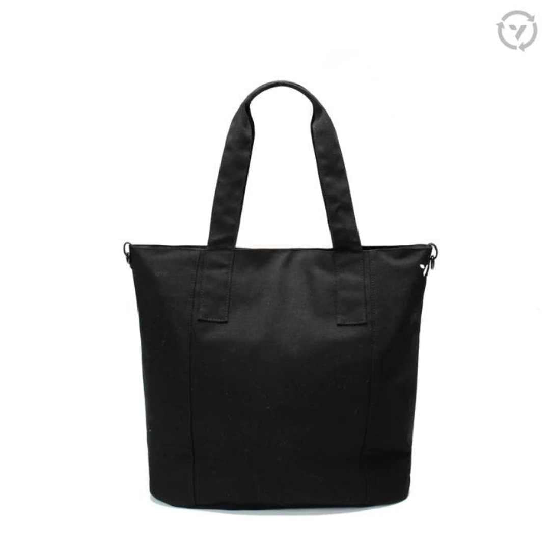 ZOEY TOTE BAG ORGANIC OBSIDIAN BACK SIDE